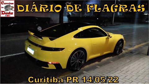 Diário Flagras 14/05/22 Carrões Dudu Curitiba PR BRASIL Porsche 911 992 amarelo Boxter Chevette