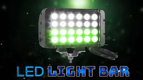 LED Light Bar - 12 Green LEDs & 12 White LEDs - Split Lighting