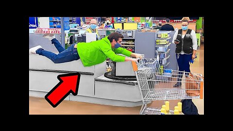 He FLOATS through the Store...Employees Freak Out