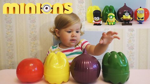 ✿ Сюрприз в овощах Миньоны игрушки Хеппи Мил МакДональдс Minions toys Unboxing Surprise | [EP-13]
