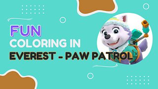 Coloring in Everest from Paw Patrol.