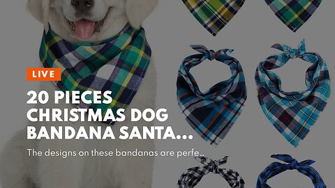 20 Pieces Christmas Dog Bandana Santa Claus Christmas Tree Triangle Pet Bib Adjustable Pet Band...