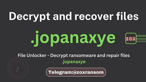 File Unlocker - Decrypt Ransomware and repair files .jopanaxye