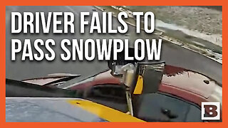 Don't Do This! Driver Gets Smashed Trying to Cut In Front of Snowplow