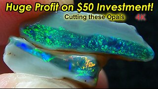 Huge Profit On $50 Investment Cutting Uncut Gems Australian Opal Rough Direct from Mining Operation