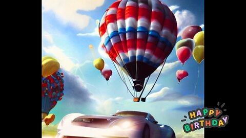 Happy Birthday Song! Race Cars & Cotton Candy Air Balloons & Clouds! Whimsical Birthday For Boys!