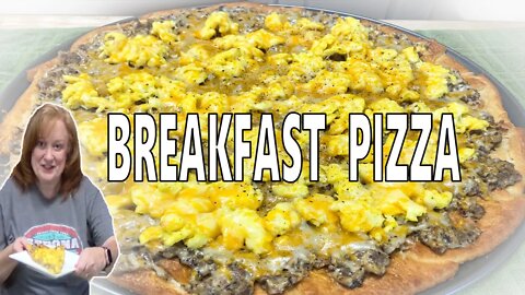 BREAKFAST PIZZA WITH SAUSAGE GRAVY RECIPE | COOK WITH ME EASY BREAKFAST IDEA