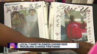 Detroit t-shirt business owner sees troubling change