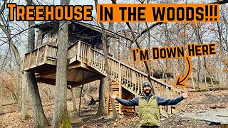 OVERNIGHT In An EPIC Off Grid TREEHOUSE!!!