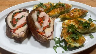 Pork Roll & Stuffed Zucchini