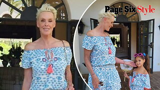 Brigitte Nielsen matches outfits with daughter Frida, 5, to celebrate 60th birthday