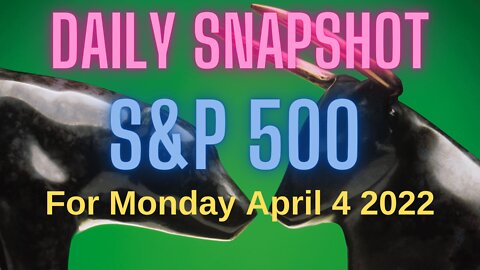 S&P 500 Snapshot Market Outlook For Monday, April 4, 2022.