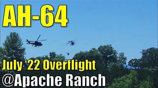 AH-64 ● 4 Helicopter Gunship Fly By at Apache Ranch ● July 2022