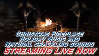 Christmas and Holiday music with fireplace.