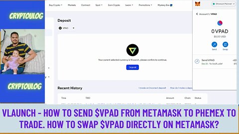 Vlaunch - How To Send $VPAD From Metamask To Phemex To Trade. How To Swap $VPAD Directly On Metamask