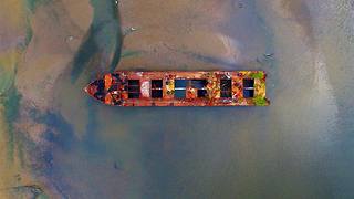Drone captures mesmerizing view of Staten Island boat graveyard