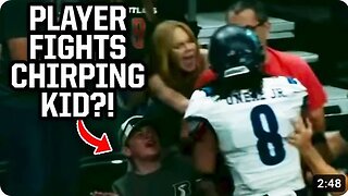 Football Player Goes After Kid In The Stands