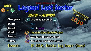 Destiny 2 Legend Lost Sector: Europa - Perdition on my Hunter 4-10-23