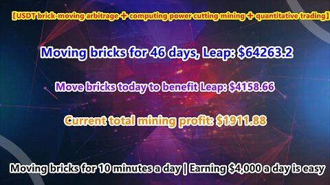 [USDT Move Brick Arbitrage] 46-day profit from brick move: $64263.20