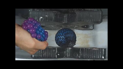Stress Ball Crushed With A Hydraulic Press
