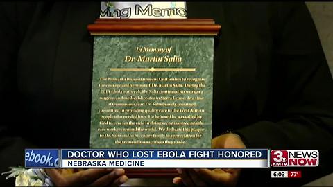 UNMC honors doctor who died from Ebola virus