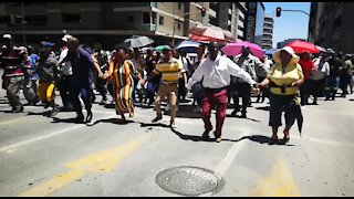 SOUTH AFRICA - Johannesburg - Security employees protest - Luthuli House (Videos) (LgZ)