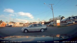 Guy Blows through Stop Sign, I don't even try to stop.