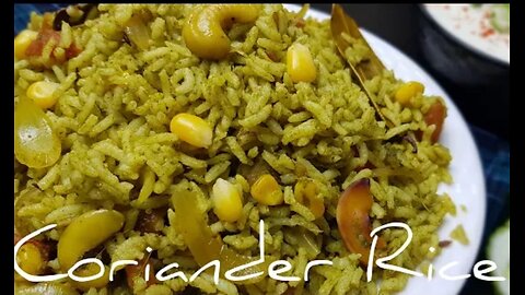 Coriander rice _Simple Rice recipe_indian style recipe_Easy lunch box recipes