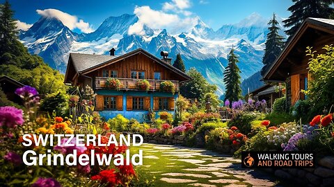Exploring the Charming Swiss Village of Grindelwald 🏔️ | 4K Village Tour Video 🚠☀️.