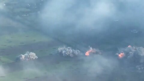 Russian TOS-1A Heavy Flamethrower Destroying Ukrainian Positions