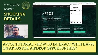 Aptos Tutorial - How To Interact With Dapps On Aptos For Airdrop Opportunities?