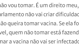 Bolsonaro diz que não irá tomar vacina: “É um direito meu!”