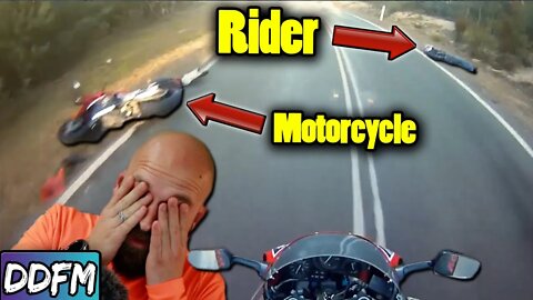 I Really Hope This Rider Is OK! (Motorcycle Cornering Mistake)