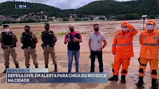 Resplendor: Defesa Civil em alerta para cheia do Rio Doce na cidade