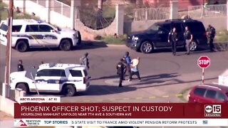 Suspect in custody after Phoenix police officer is shot