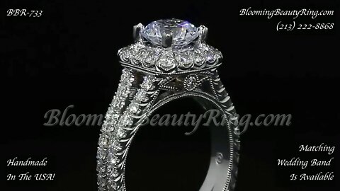 BBR 733 Gorgeous Hand Made Diamond Engagement Ring Hand Engraved