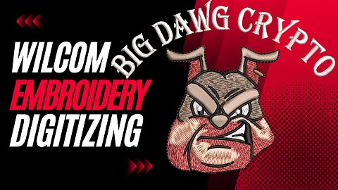 Big Dawg Crypto embroidery design | dst,pes,hus,cnd,vp3,jef,xxx files embroidery digitizing #shorts