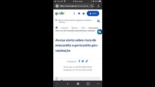 Anvisa alerta sobre risco de miocardite e pericardite pós Vax COVID-19