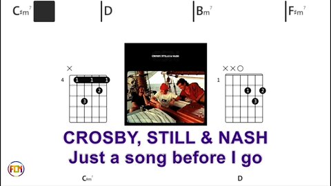 CROSBY, STILL & NASH Just a song before I go - (Chords & Lyrics like a Karaoke) HD