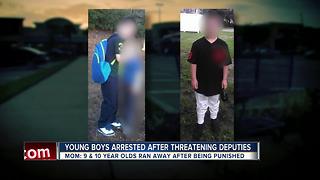 Young boys arrested after threatening deputies