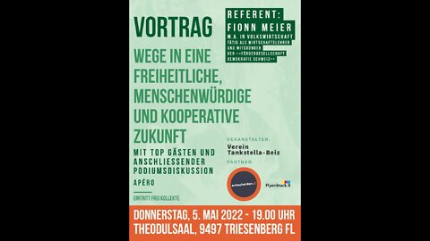 RheinTV Talk: Fionn Meier, Ökonom. Zu Gast in Triesenberg (LI), 05.05.2022