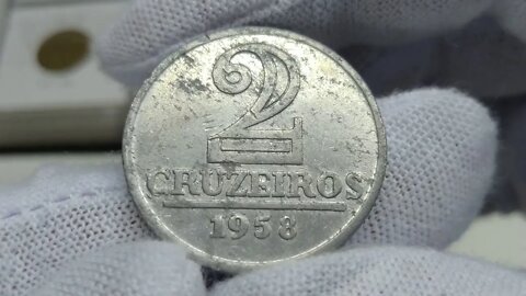 2 CRUZEIROS 1958 DE ALUMÍNIO - MOEDAS HISTÓRICAS - DETALHES E VALOR ATUALIZADO 2020