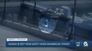 Woman was 18 feet from safety before drawbridge was opened