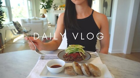 Daily Life Vlog | ASMR MUKBANG | I made mandu, Korean spicy cold noodles, red wine pasta | Camping