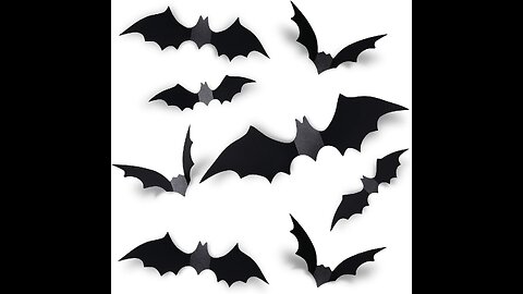 Halloween Bats Decoration, 4 Different Sizes Realistic PVC Black 3D Scary Bat Sticker for Home