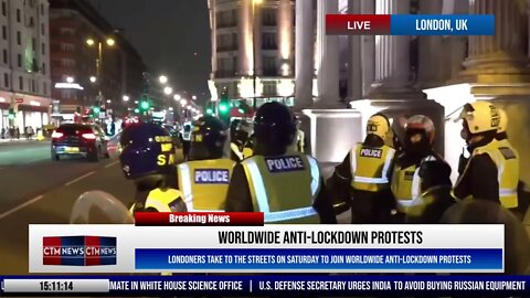 Londoners take to the streets on Saturday to join worldwide anti-lockdown protests