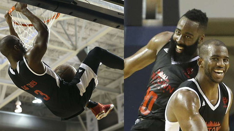 Chris Paul & James Harden Connect on Alley-Oop During Charity Game