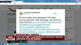 No water service in Fort Lauderdale on Thursday after water main damaged
