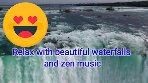 Beautiful waterfalls and zen music