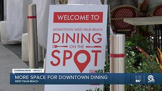 More space for downtown dining in West Palm Beach with "Dining on the spot"